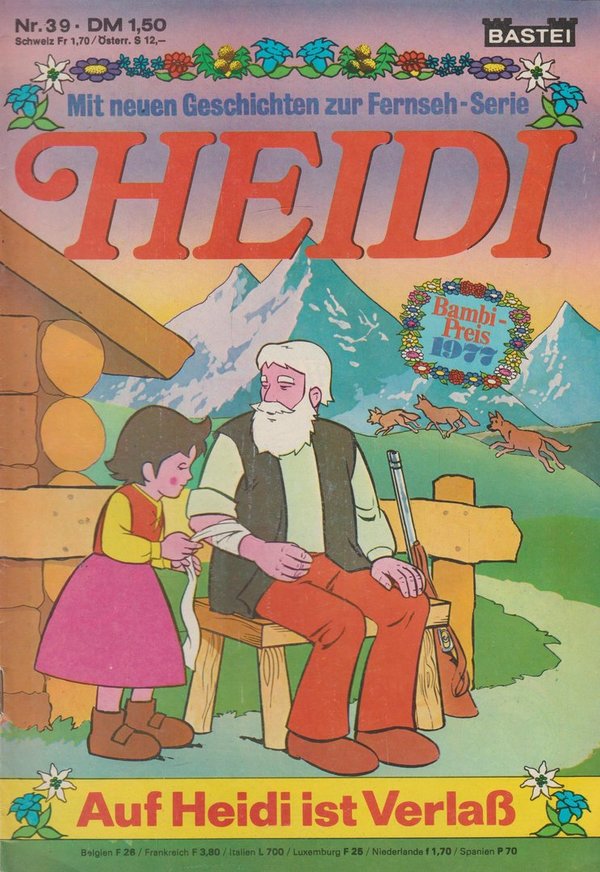 Heidi Nr. 39 Auf Heidi ist Verlaß 1977 Bastei Verlag Comic