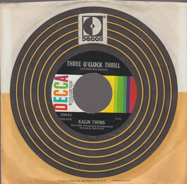 Kalin Twins When * Tree O`Clock Thrill  7" DECCA Records 1958