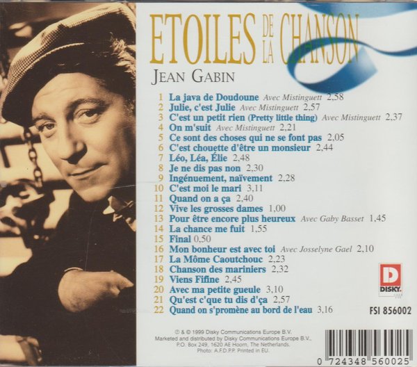 Jean Gabin Etoiles De La Chan 1999 Disky Communication CD Album