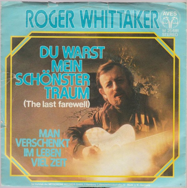 Roger Whittaker Du warst mein schönster Traum (Coverversion) 1975 7"