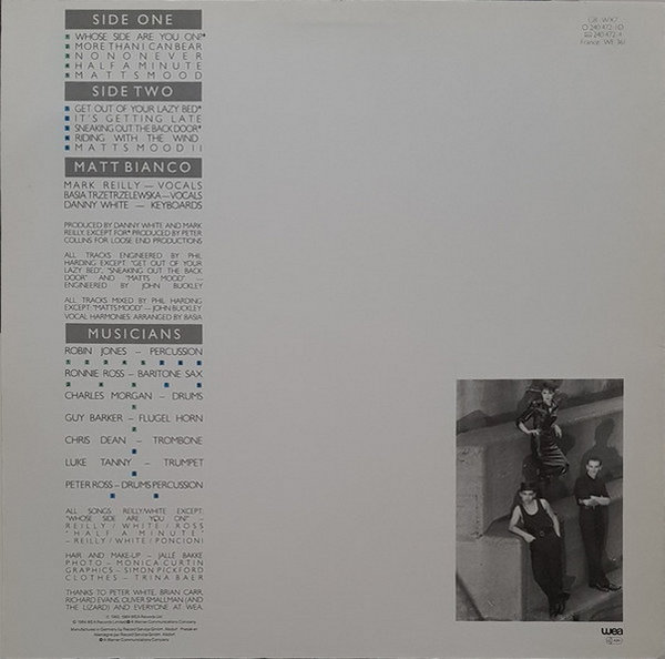 Matt Bianco Whose Side Are You On 1984 WEA Music 12" LP