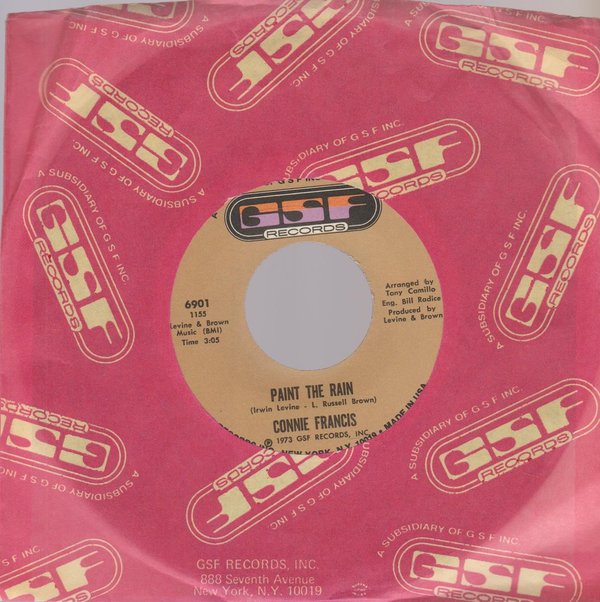 Connie Francis The Answer * Paint The Rain 1973 GSF Records 7" Single
