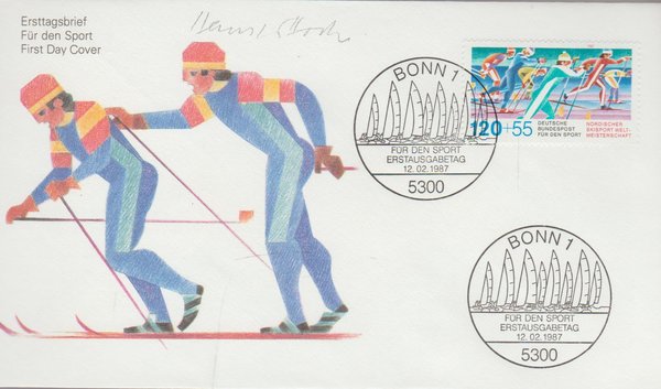 Künstler-Ersttagsbrief Für den Sport 1987 Michel 1311 Kuvert-Nummer 17961
