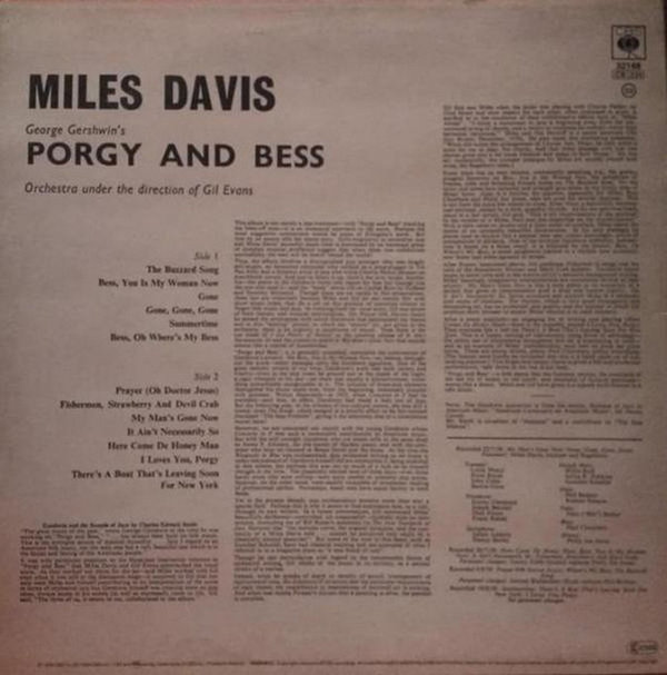Miles Davis Porgy And Bess 1983 CBS Records 12" LP (OVP) The Buzzard Song