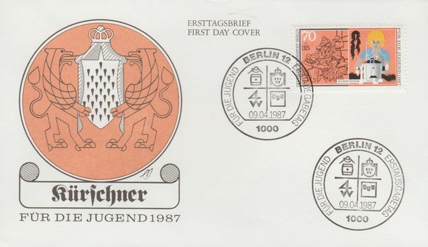 Künstler-Ersttagsbrief Kürschner 1987 Michel 782 Kuvert-Nummer 15113