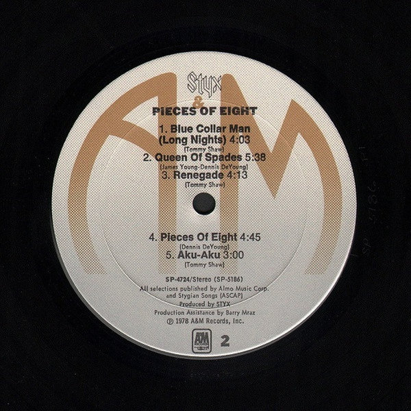 STYX Pieces Of Eight 1978 CBS A&M Records 12" LP (Pitman Press)