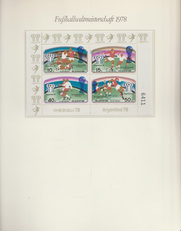 1978 Fußball WM Argentinien Block 4 Werte Postfrisch Volksrepublik Korea