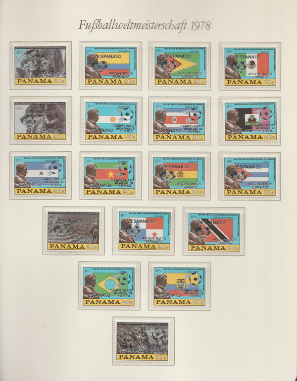 1978 Fußball WM Argentinien 18 Werte Postfrisch Panama
