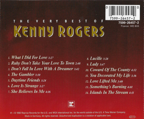 Kenny Rogers The Very Best 1990 Warner Reprise CD Album (TOP!)