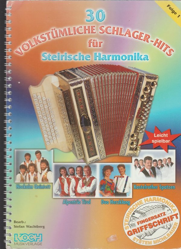 30 Volkstümliche Schlager Hits Folge 1 für Sterische Harmonika Koch Verlag