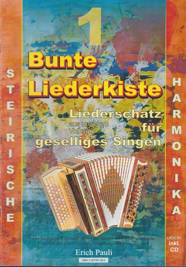 Bunte Liederkiste Band 1 für Steirische Harmonika inkl. CD 2005 Pauli