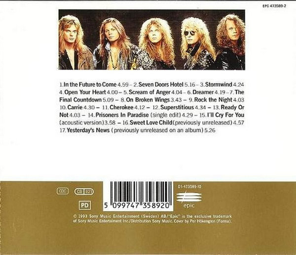 Europe 1982-1992 Sony Epic CD Album 1993 (On Broken Wings)