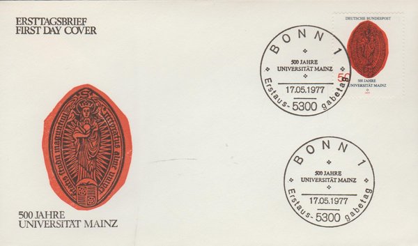 Ersttagsbrief Universität Mainz 1977 Michel Nr. 938 gestempelt
