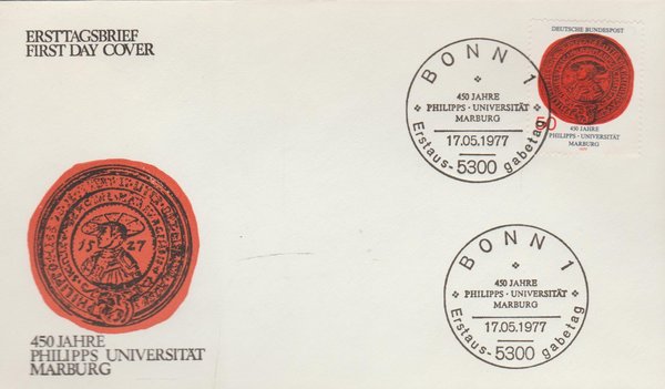 Ersttagsbrief Universität Marburg 1977 Michel Nr. 939 gestempelt