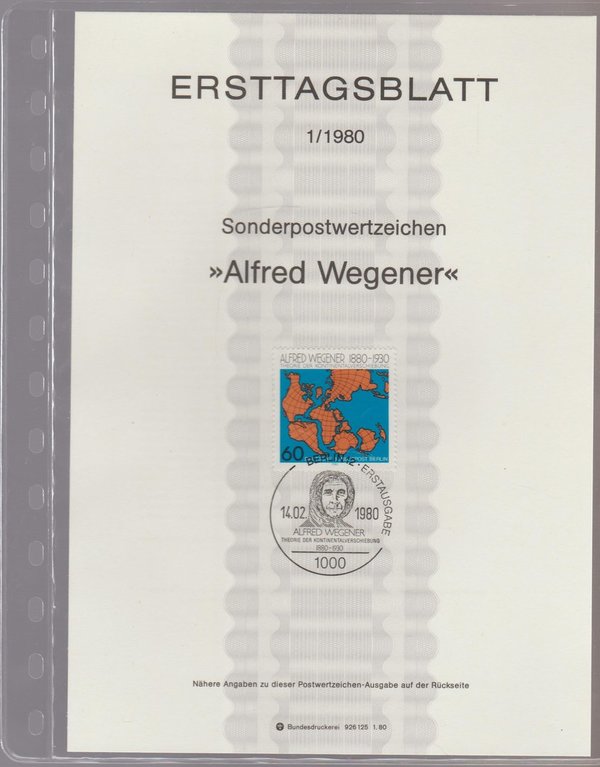 Ersttagsblätter der Deutschen Bundespost Berlin Michel Nummer ETB 1/1980-11/1980