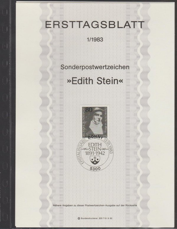 Ersttagsblätter der Deutschen Bundespost Michel Nummer ETB 1/1983-25/1983