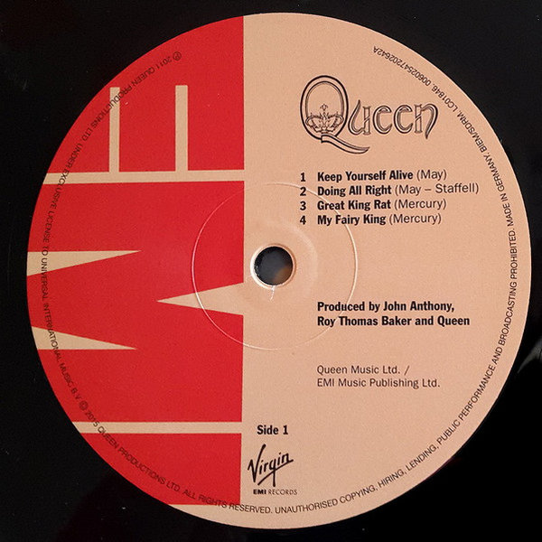 Queen The First Album 1973 Virgin EMI Records 2015 (OVP) 180 Gram Half-Speed