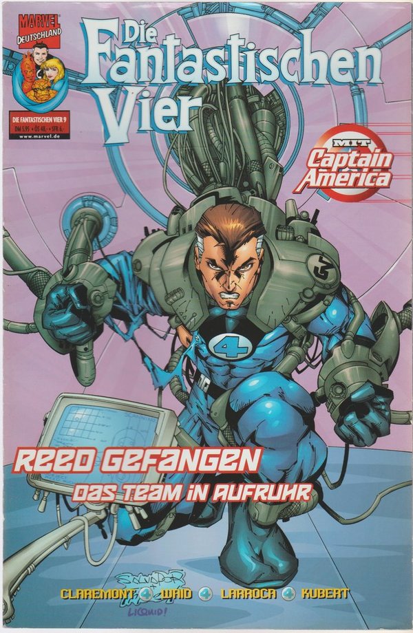 Die Fantastischen Vier #9 Mit Captain America 2000 Marvel Deutsch
