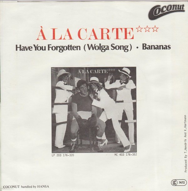A La Carte Have You Forgotten *Bananas 7" Cover ohne Vinyl Coconut
